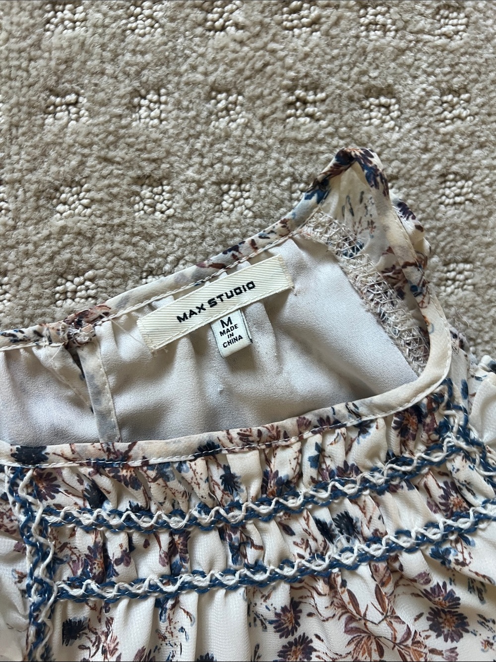 Max Studio Cream Floral Tiered Maxi Dress - Picture 3 of 3
